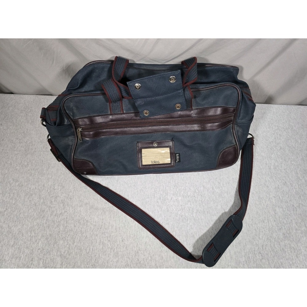 Vintage TOTES Travel Bag Luggage Blue Carry On Travel Bag Overnighter‎